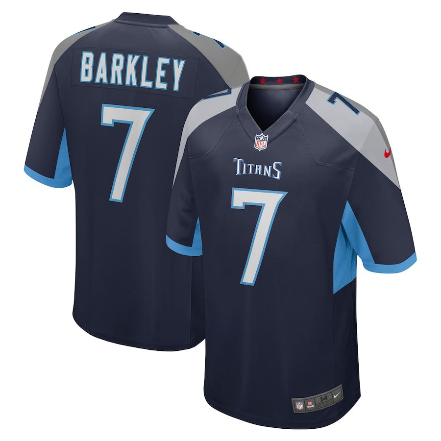 Men Tennessee Titans 7 Matt Barkley Nike Navy Player Game NFL Jersey